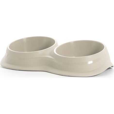 Blu - Ciotola doppia per cani e gatti modello vague con antiscivolo l 0,34 / 29,5x16,0x6,5 105 g (1/4)