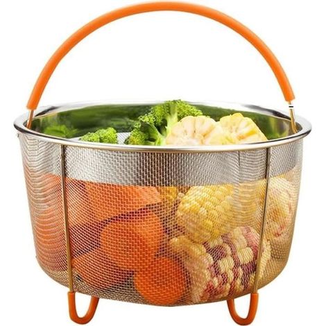 panier vapeur,Acier Inoxydable Panier à Vapeur,Panier Vapeur 6L,avec Poignée,pour Cuisson Vapeur Multifonction Accessoires Cookeo