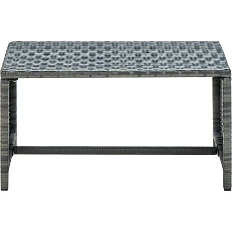 Table basse Table de salon Table de café Anthracite 70x40x38 cm Résine tressée (1/4)