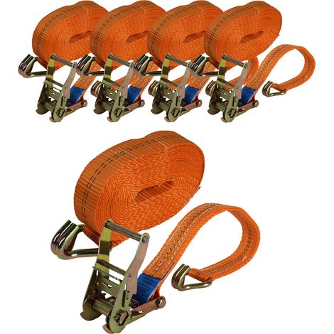 5x Profi Ratschen Spanngurt Spanngurte Zurrgurt 2-tlg 6m 2t 2to 2000kg TÜV/GS ORANGE (1/5)
