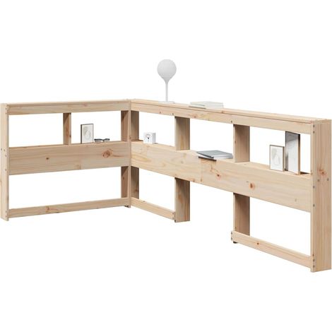 Bookcase Headboard L-Shaped 75 cm Solid Wood Pine vidaXL (1/5)