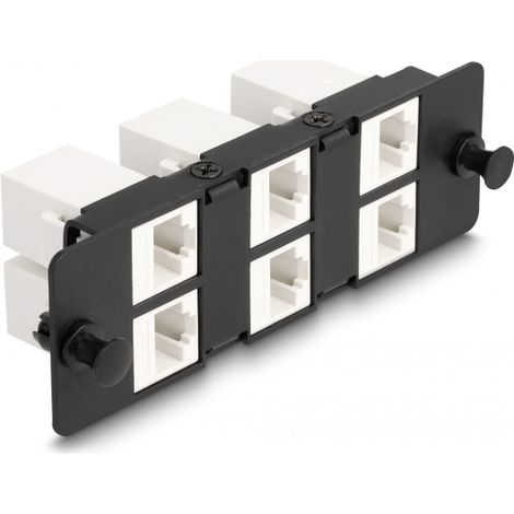 Delock Panel adaptador Keystone de 6 puertos negro
