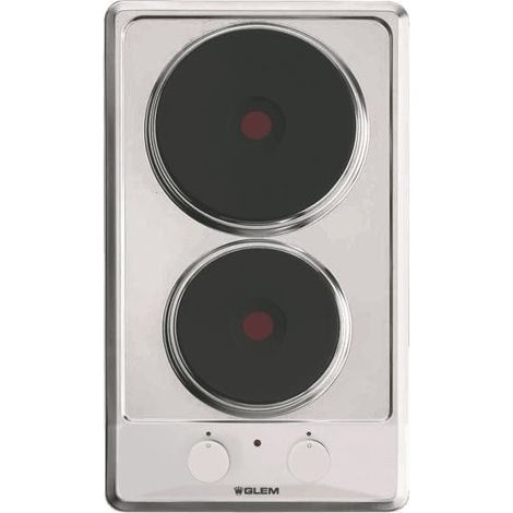 domino electrico 29cm 2 fuegos inox - GT320IX - Glem - (1/2)