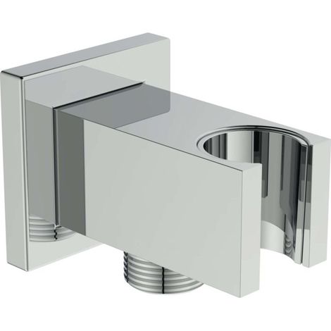 Ideal Standard Wandanschlussbogen BC771AA mit Brausehalter, Unterputz G1/2, eckig, verchromt (1/5)