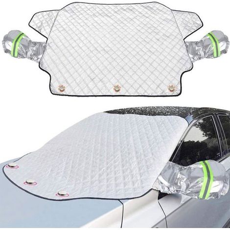 Couverture Bache Pare-Brise Voiture Couverture Magnétique avec Coque Rétroviseur Protection ( 157 cm x 126 cm) (1/5)