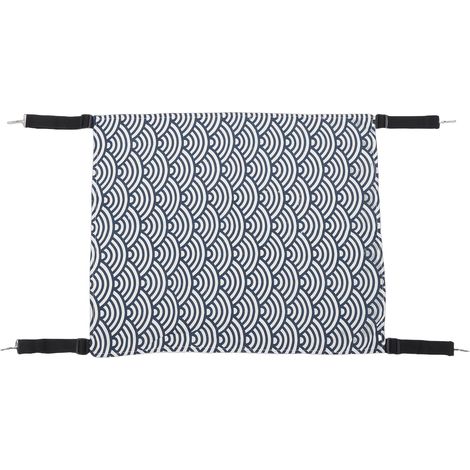 Hamac cage pour chat en lin imitation polaire réversible réglable lit suspendu doux pour chatons petits chiens lapins taille moyenne (48 x 37 cm / 18,9 14,57 pouces) rayures bleues avec (1/5)