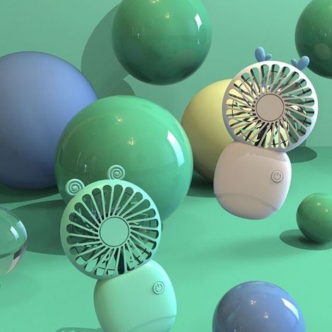 Mini ventilatore portatile ricaricabile tramite USB – Verde, ideale per ufficio e viaggi, con batteria integrata, silenzioso e leggero.