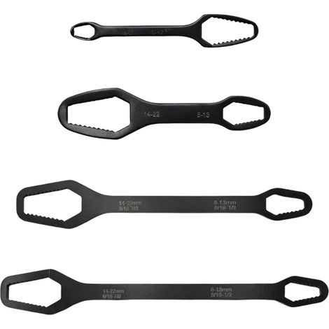 Jeu de clés à extrémité, jeu d ' outils à main en acier inoxydable avec bords dentés pour le travail des boulons à écrou et l ' entretien de la maison, outil en acier (1/5)