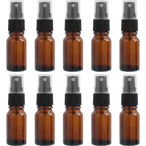 Braunglas-Sprühflaschen, 10 Stück à 10 ml – Nachfüllbare, auslaufsichere Flaschen für Parfüm, ätherische Öle, Aromatherapie-Produkte und Reiseartikel, für Zuhause und unterwegs (1/5)