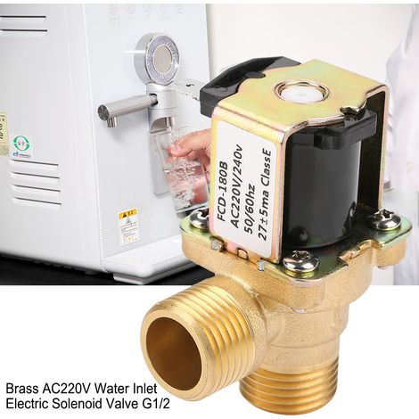 Électrovanne à pilote à entrée d'eau 220V laiton G1/2 normalement fermée (1/5)