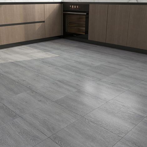 35 Pièces 30X30cm Pièces Dalle PVC Adhesive Sol Gris pour Salle de Bain Autocollant de Sol Vinyle Bois Revetement Dalle PVC en Tuile Garage pour Chambre à Coucher Escalier Salon (1/5)