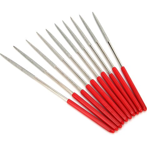 Ensemble de 10 limes à manche en métal plaqué pour la fabrication de bijoux, la réparation de montres et la sculpture (1/5)