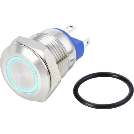 TRU COMPONENTS TC-10090904 GQ12-AF-10E/J/B/24V/S Interrupteur antivandalisme 48 V/DC 2 A 1 x Off/(On) à rappel bleu IP6 (1/2)