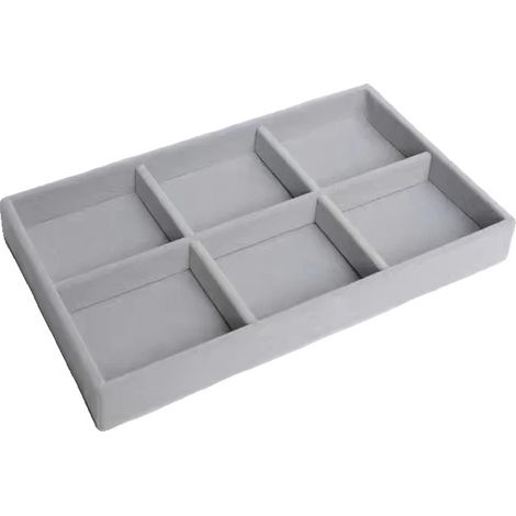 Organizzatore per gioielli, in velluto, design resistente, con 6 scomparti. (1/2)
