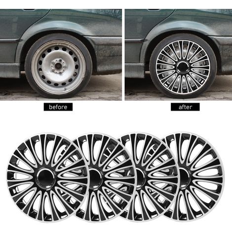 4 enjoliveurs de roue 16 pouces, universels pour Honda Civic et la plupart des voitures (CC16 argent) (surdimensionnés et plus lourds) (1/5)
