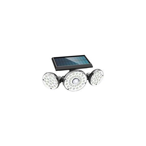 Lámpara solar para exteriores, 70 LED, con sensor de movimiento, resistente al agua IP65, luz solar de pared giratoria de 360° para balcones y jardines.