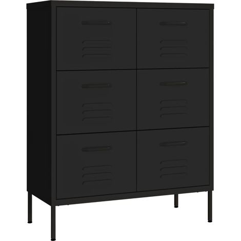 Maison Exclusive - Armario de almacenamiento acero negro 80x35x10