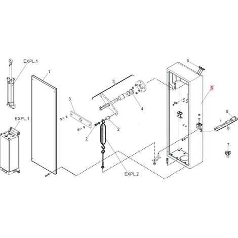 faac pièce détachée capot + porte 615 bpr (ral 2004) 63003466 (1/3)