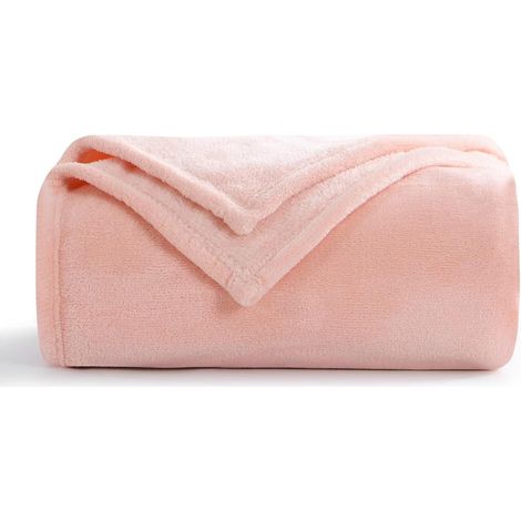 Kuscheldecke Fleecedecke Sofa Couchdecke Wohndecke 130 x 150 cm Rosa (1/5)