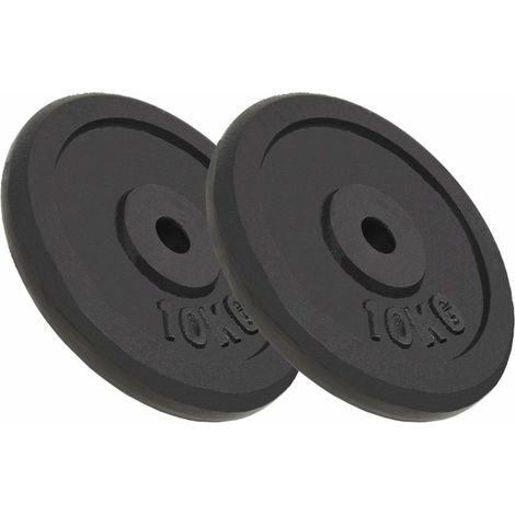 INLIFE Plaque de poids 2 pcs 2x10 kg Fonte (1/5)