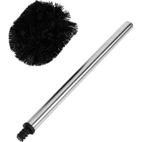 [Accessoire WC] Brosse de Toilette Rond Noir avec Manche Inoxydable Design Moderne pour Salle de Bain et Cuisine (1/5)