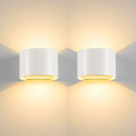 Lot de 2 Appliques Murales Intérieur Moderne 12W - Design Up/Down - Blanc Chaud - pour Salon, Chambre, Couloir (1/5)