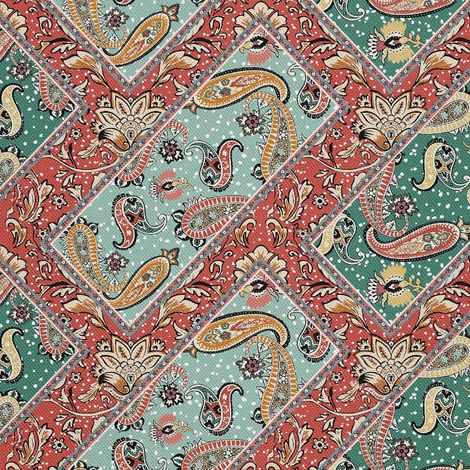 Tissus décoratifs d'extérieur Oxford - Motif mosaïque florale (1/5)