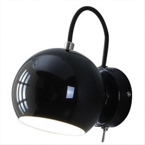Applique murale Cream Wind avec interrupteur LED, style minimaliste, en fer forgé, pivotante, pour chambre, salon, bureau ou balcon, noire. (1/5)