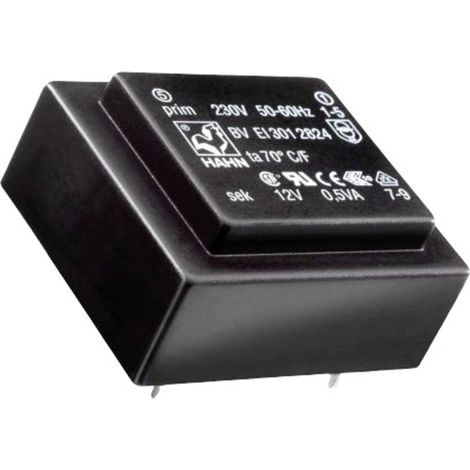 Hahn BV EI 301 2824 Transformateur pour circuits imprimés 1 x 230 V 1 x 12 V/AC 0.5 VA