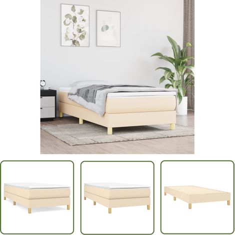 The Living Store Boxspringbett mit Matratze Creme 80x200 cm Stoff - Boxspringbett - Doppelbett - Bettenrahmen - Cremefarbenes Bett - Matratze (1/5)