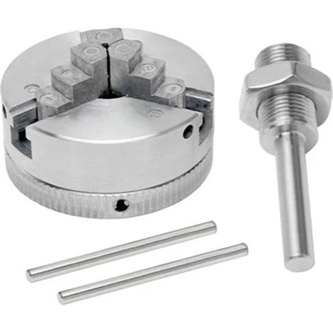 Mandrino a 3 griffe in lega di zinco con biella autocentrante per tornitura del legno accessorio di serraggio opzionale per mini tornio per metalli.