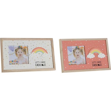 Marco de foto - DKD Home Decor - Arcoíris - Madera MDF - 2 pcs - 25 x 1 x 16 cm (1/3)