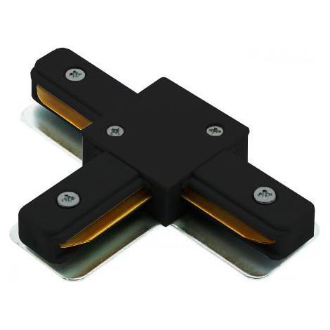 IluminaShop - Conector tipo T para Carril Monofasico Negro (1/2)
