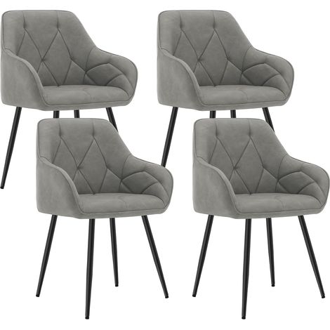 WOLTU Set of 4x Faux Leather Dining Chairs Accent home & restaurants Dark Grey (1/5)