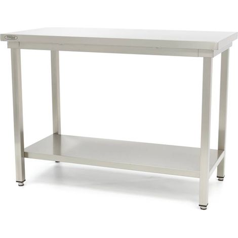 Table en acier inoxydable - 200 x 60 cm - Hauteur réglable - Maxima