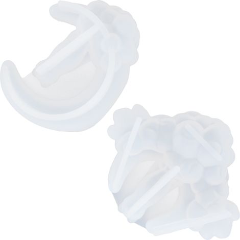 Lot de 2 moules en silicone en forme de lune et d'étoile pour chats, pour loisirs créatifs et décoration. (1/5)