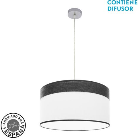 Colgante Cloe 2xe27 Cromo/blanca-madera Negra Regx50x50 cm