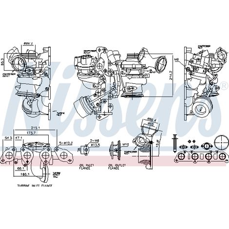 Turbocompresseur, suralimentation Nissens 93508 VOLVO 36010047 36010048 36010303
