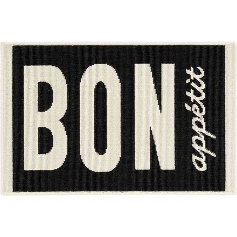 Tapis de Cuisine "Appetito" 50x80cm Noir (1/4)