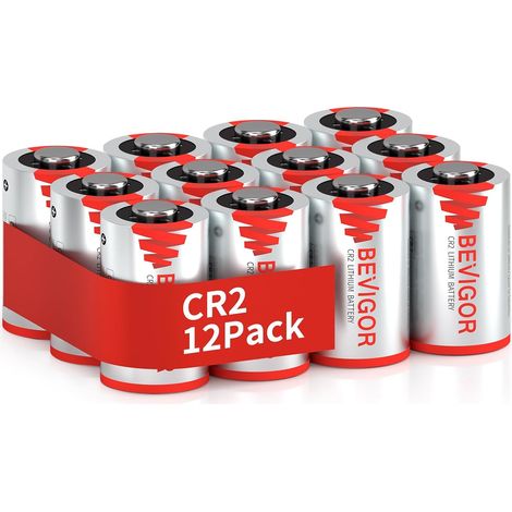 Batterie Lithium CR2, 900mAh 3V Longue Durée Batterie Lithium CR2 pour Caméras, Télémètres De Golf, Lampes De Poche Et Autres Appareils, Pack De 12, Non-Rechargeable (1/5)