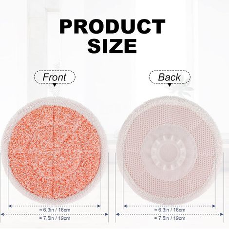 Convient pour les recharges de lingettes pour nettoyeurs vapeur, compatible avec le nettoyeur vapeur Shark S6002UK, lingettes en microfibre pour le nettoyage des sols en bois dur, lingette ronde (lot (1/4)