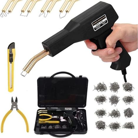 150W Soudage plastique Machine, Réparation de Pistolet de Soudeur avec 800PCS agrafeuse Chaud,Kit de Réparation Pare-chocs de Voiture,Soudure en plastique Outil de Réparation de Fissure de Carro (1/4)