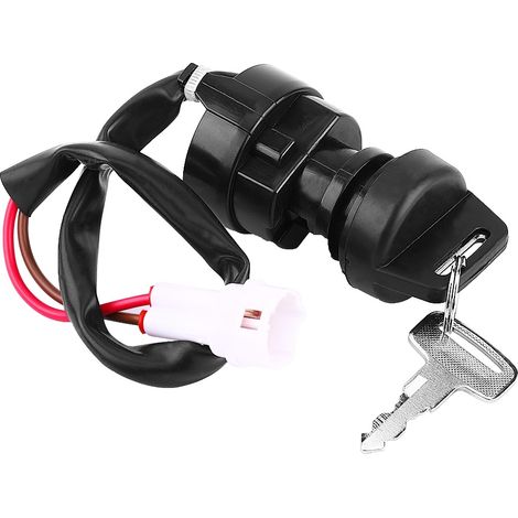 Interrupteur À Clé De Contact - 2 Broches - Pour Moto Et VTT - Noir - 110 G
