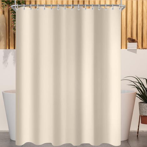 Duschvorhang 240x160cm Beige Antischimmel Wasserabweisend Polyester Stoff (1/5)