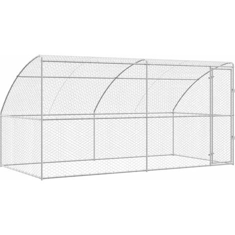 Refugio para perros 2 pcs Plateado 4 x 2 x 2 m vidaXL