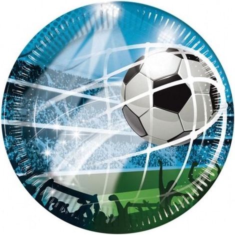 Piatti di carta per tifosi di calcio, 23 cm, 8 pezzi