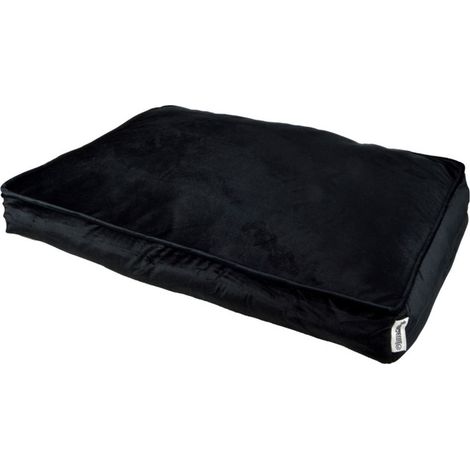 Coussin Rectangle Chien & Chat Velours "Crafty" 80cm Noir