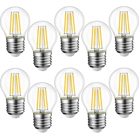 YMYNY 10 pièces E27 G45 ampoules LED 4W équivalent à 40W, ampoules LED rétro E27, clair chaud 3000K, verre, 10 pièces (1/4)