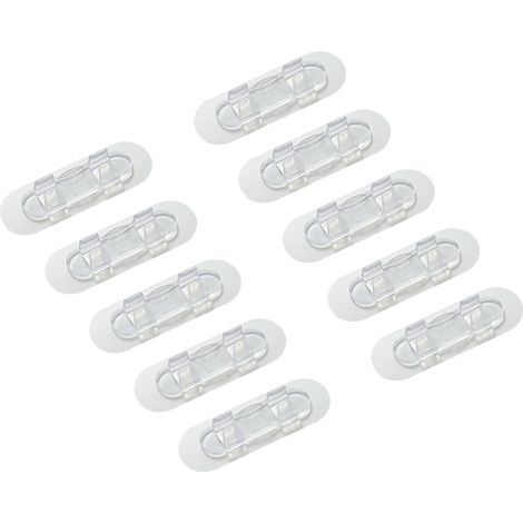 Clips de câble adhésifs, 10 pièces, supports de fils muraux fermes et sécurisés, organisateur de cordons pour la maison, le bureau et l'établi S (1/5)