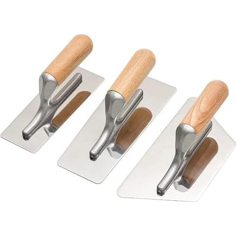 Truelle de lissage vénitienne en acier inoxydable, 3 pièces, avec poignée ergonomique, truelle vénitienne, truelle de plâtre, pour cloison sèche et outils de plâtrage (1/5)